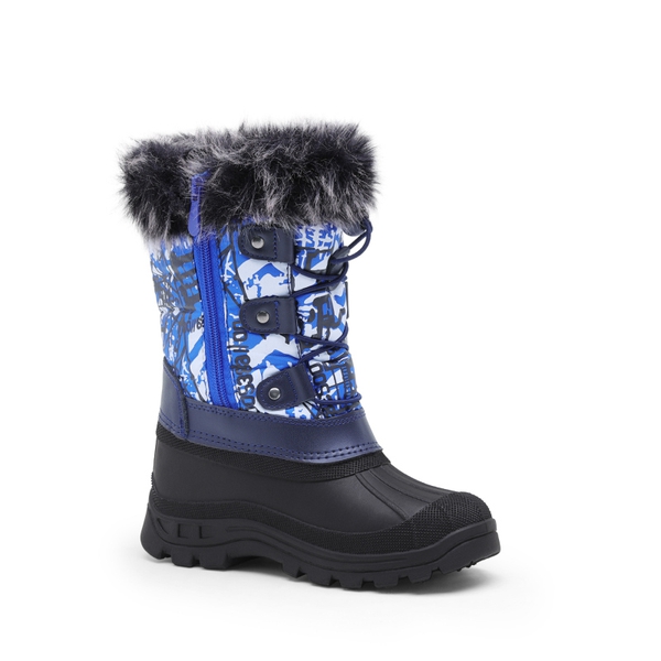 Kids Waterproof Warm Snow Boots - BLUE MULTI - 3